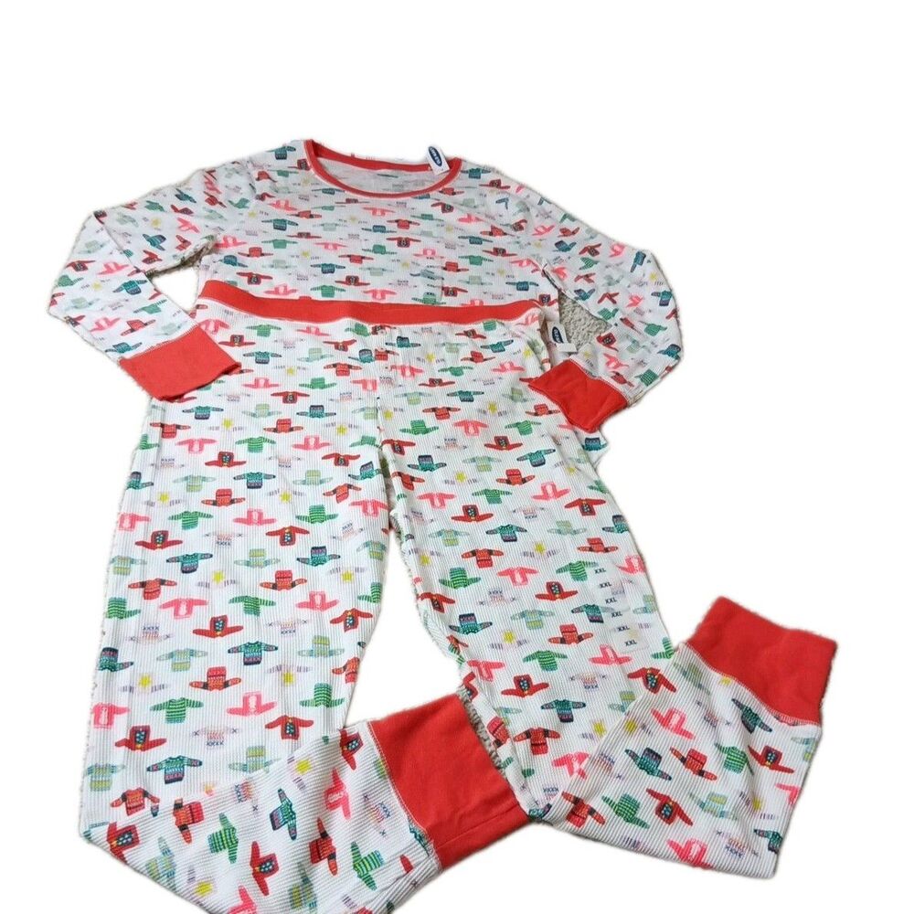 NWT Old Navy Women's XXL Pajama Set Waffle Knit Sweater Print PJs 2XL Holiday